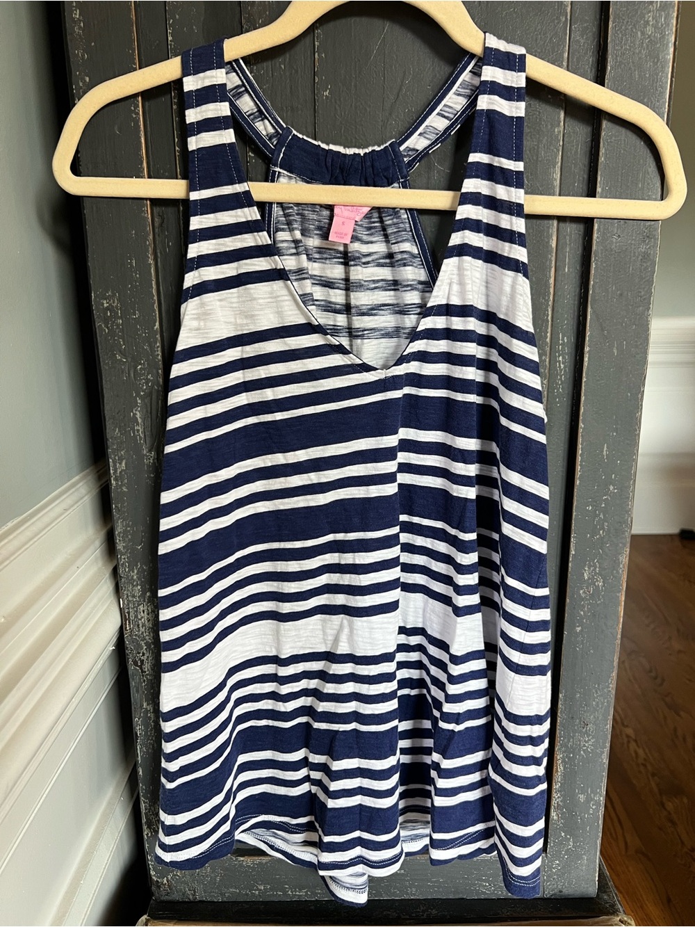 Lilly Pulitzer Navy and White Striped Tank Top
